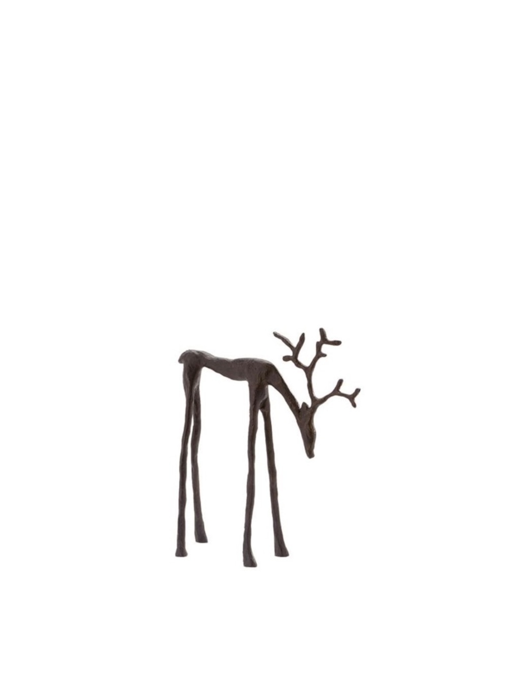 SET OF 2 Pottery Barn Bronze Sculpted Reindeer Deer SMALL & MEDIUM Holiday NEW - Picture 3 of 6